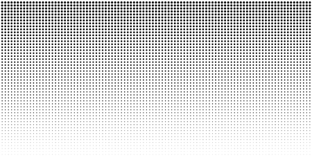 Vertical bw gradient halftone dots background, horizontal template using black halftone dots pattern.のイラスト素材