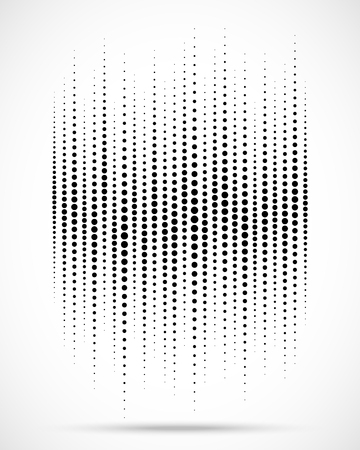 Halftone gradient wave circle dots texture isolated on white background. Grunge backdrop template using halftone pattern. Sound wave. Music audio beat.  Equalizer design element. Vector illustration.のイラスト素材