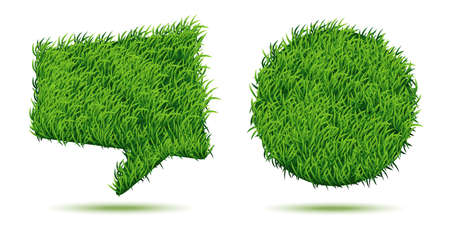Green grass background. Lawn field. Heart and House icons. Grass texture. Vector illustrationのイラスト素材