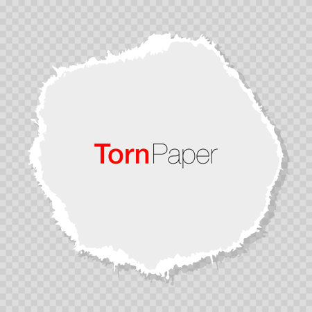 White ripped paper strip. Realistic paper scrap with torn edges. Notepad torn paper for message note, page or banner. Vector illustration.のイラスト素材
