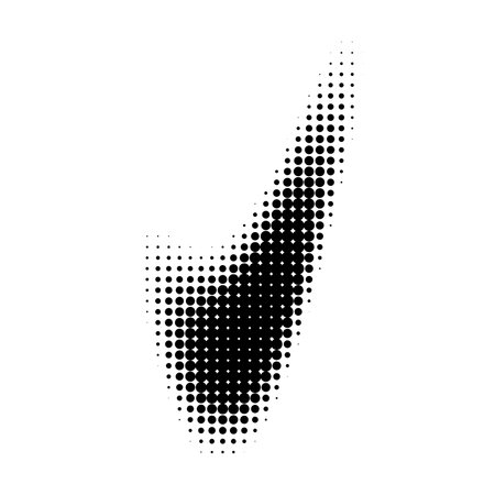 Letter V logo. Dots logo, dotted shape logotype. Halftone V sign. Vector illustrationのイラスト素材