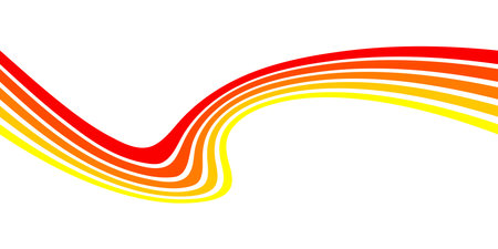 Abstract bright curved wavy stripe lines. Colorful shiny waves with lines for design your poster, cover, booklet . Vector illustration.のイラスト素材