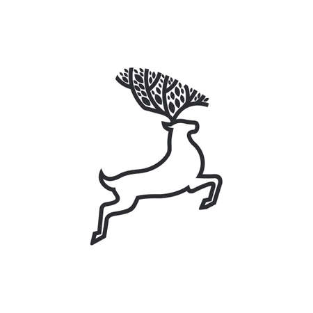 nature deer logoのイラスト素材