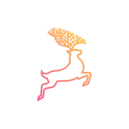 nature deer logoのイラスト素材