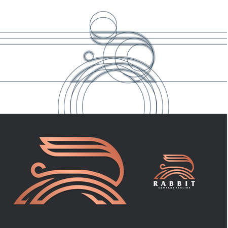 luxury rabbit logoのイラスト素材
