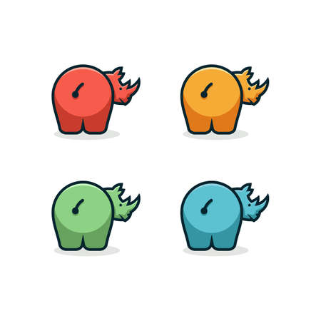 rhino logo designのイラスト素材