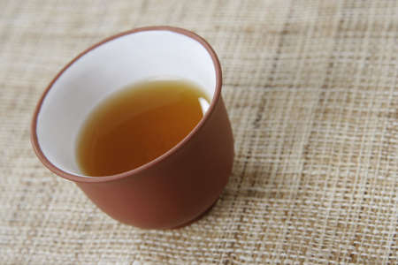 Chinese tea cup in close-upの写真素材