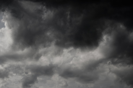Background of rain or storm dark sky on cloudy day