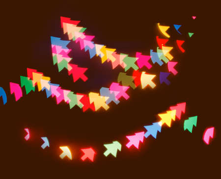 Christmas light bokeh in pine tree shape background for Xmas season decoration or new year party...