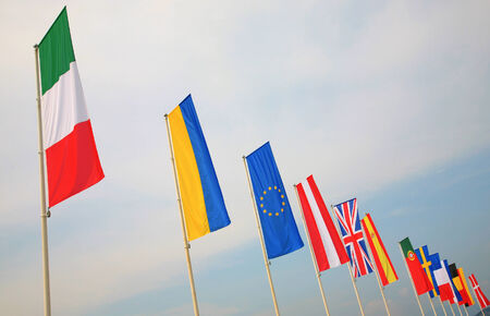 European flagsの写真素材