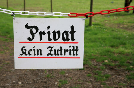 German sign Private no admittanceの写真素材