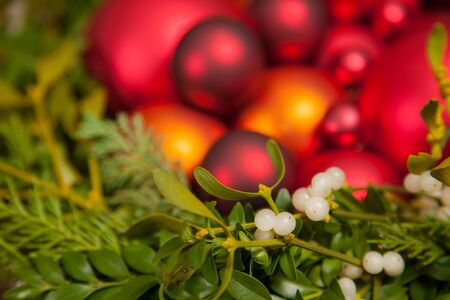 Christmas decoration with mistletoeの写真素材