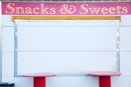 Closed food truck selling snacks and sweets