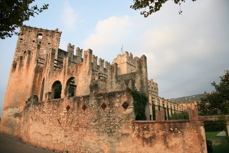 Ancient Italian castle in Torri del Benacoのeditorial素材