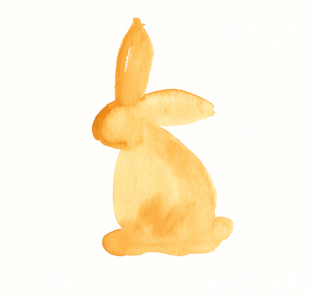 Easter bunny watercolor paintingの写真素材