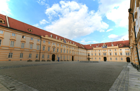 Prelate's courtyard of Melk abbey in Austriaのeditorial素材