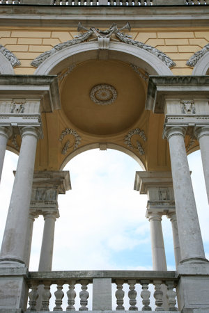Architectural detail of the Gloriette in the park of Schoenbrunn palace in Vienna in Austriaのeditorial素材