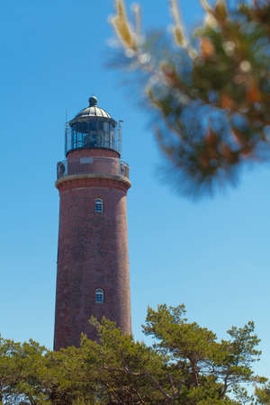 Old lighthouse near Prerow at the Baltic Sea in Germanyの写真素材