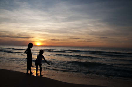 Child with at seaの写真素材