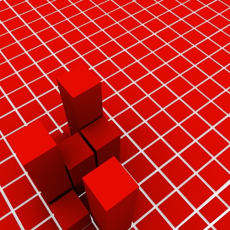 red blocs mosaicsの写真素材