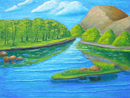 on the riverの写真素材