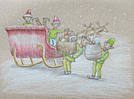 Elves in christmas dayの写真素材