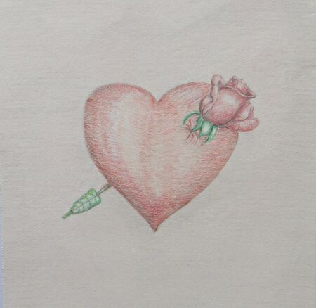 cross rose heartの写真素材