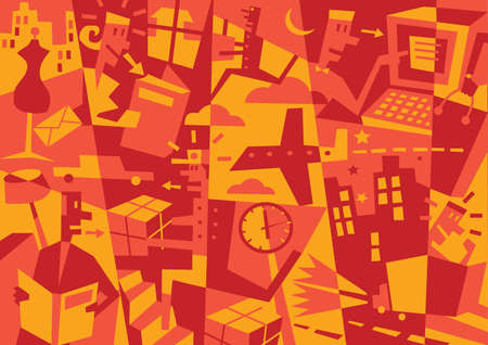 an abstract illustration of complicated lifeの写真素材