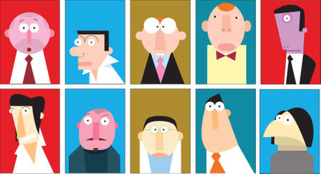 A collection of digitally created man portraitsの写真素材