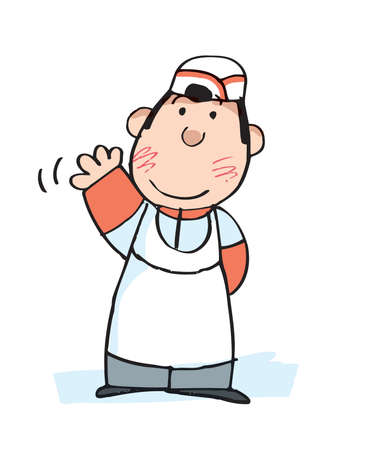 a cartoon character of a restaurant chefの写真素材