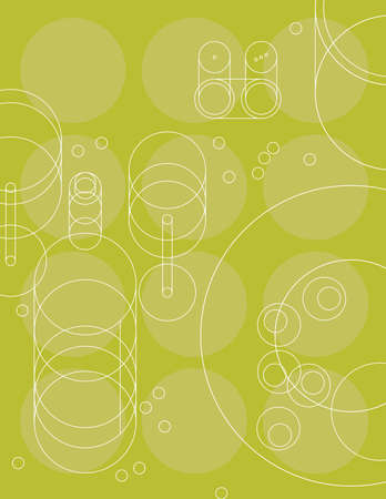 a group of different sized circles on green backgroundの写真素材
