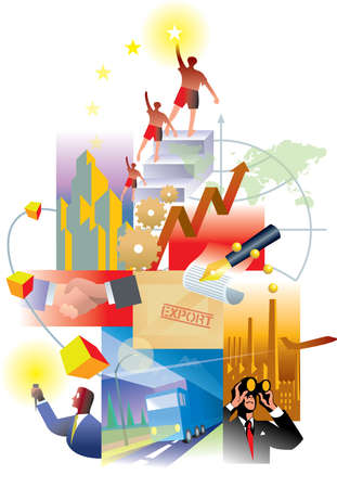 An illustration of global economy and business growthの写真素材