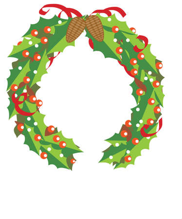 A Christmas garland for decoration with black backgroundの写真素材