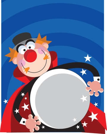 A cartoon of a magician with his globeの写真素材