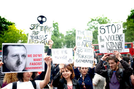 Turkish Protesters in Londonのeditorial素材