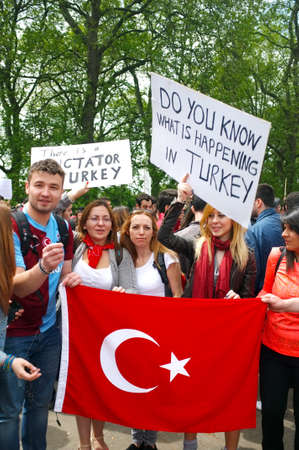 Turkish Protesters in Londonのeditorial素材