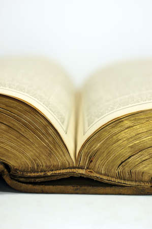 Old ancient book openedの写真素材