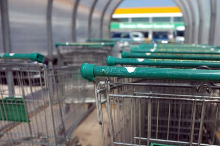 Supermarket trolleysの写真素材