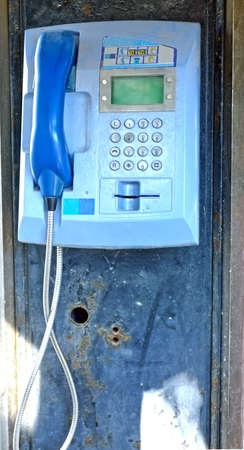 Old public telephoneの写真素材