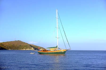 Sailing boat moving