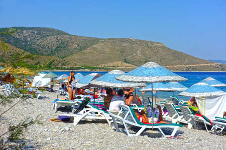 Holidaymakers on the beachのeditorial素材