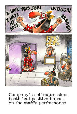 Cartoon gag about office lifeの写真素材