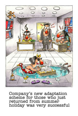 Funny cartoon about  office lifeの写真素材