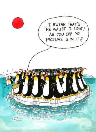 Cartoon about penguin resemblanceの写真素材