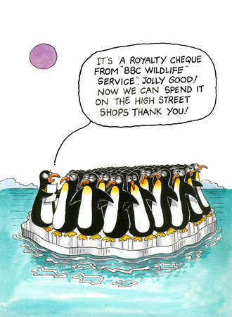 Cartoon gag about penguinsの写真素材