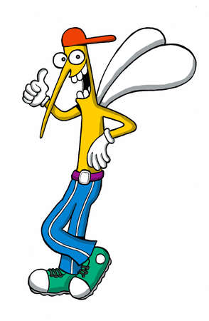 Cartoon character of a insect man with white backgroundのイラスト素材