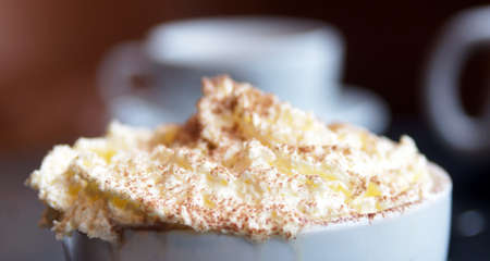 Close up shot of coffee cream foamの写真素材