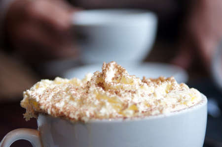 Close up shot of coffee cream foamの写真素材
