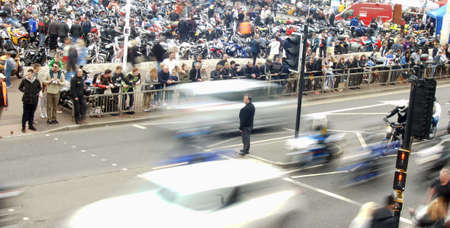 Bikers gather in a seaside bike festivalのeditorial素材
