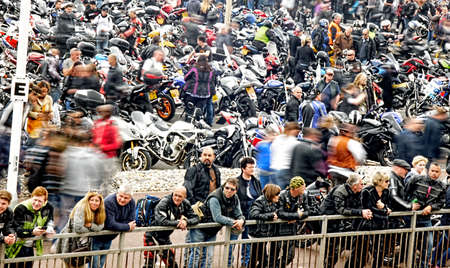 Bikers gather in a seaside bike festivalのeditorial素材